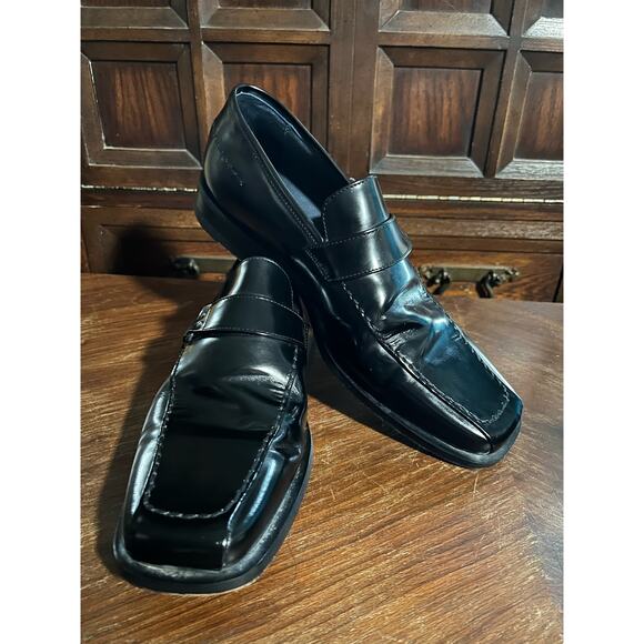 Bacco Bucci  Black Patent Leather  Top Strap Detail Made n Italy  Loafers  10.5W main image 11